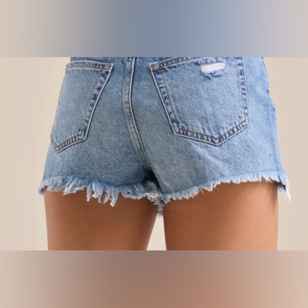 Anthropologie Morgan Distressed Denim Shorts Large - Picture 9 of 11